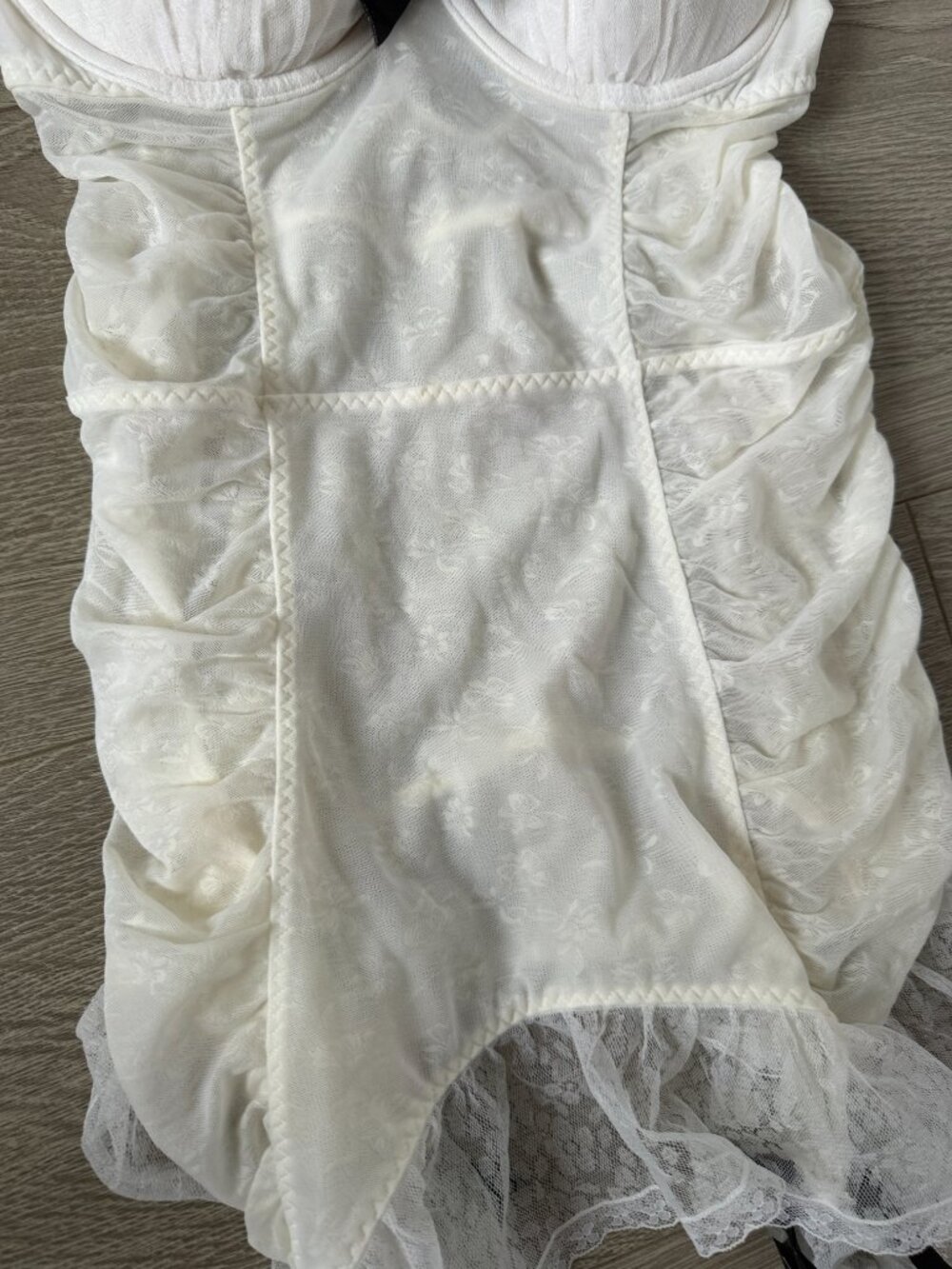 Victoria’s Secret Sexy Little Things White Lace Bustier Babydoll Garter Lingerie - Picture 3 of 10